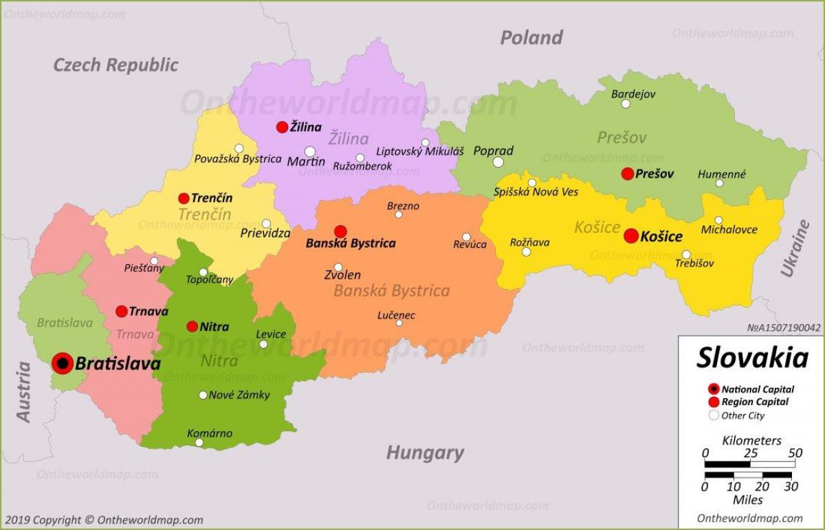 Mapa de la capital de Eslovaquia