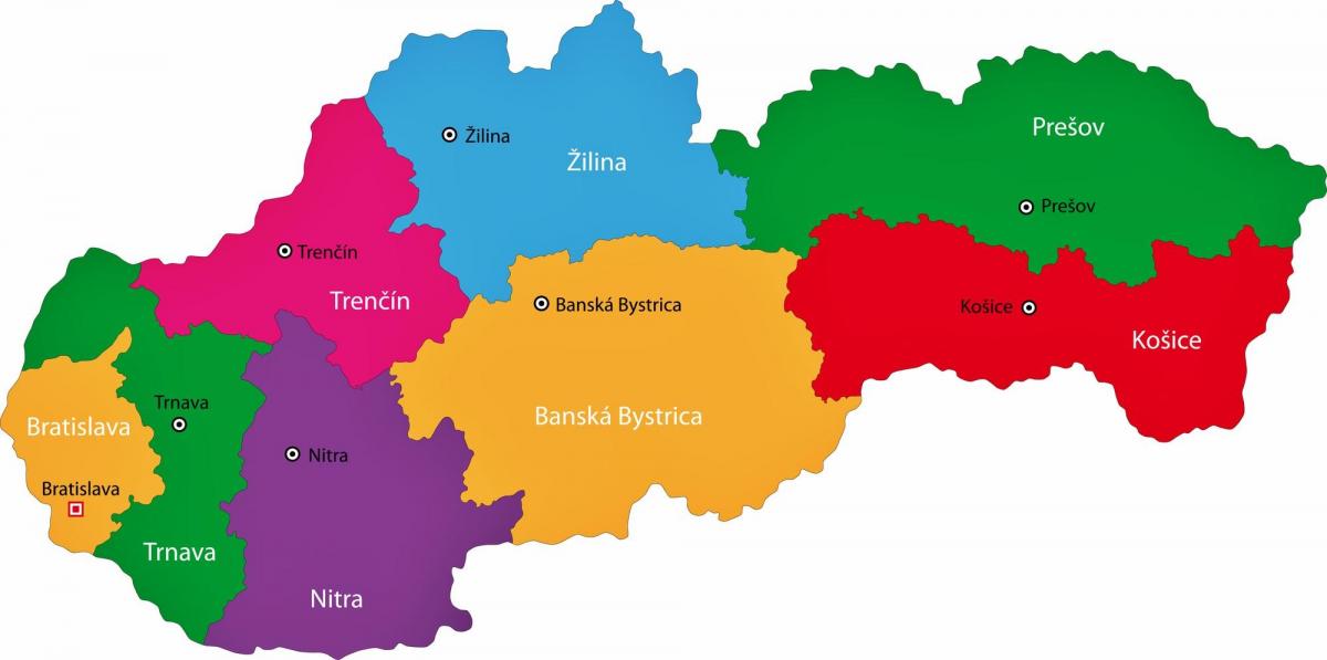 Mapa de zonas de Eslovaquia